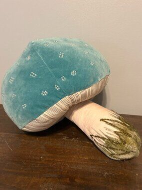 John Derian for Target Blue Mushroom Beaded Pillow